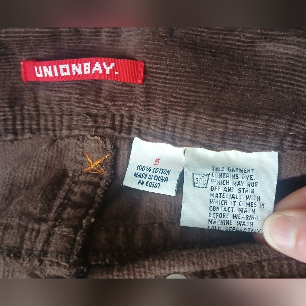 UNIONBAY Vintage Casual Chocolate Brown Cotton Corduroy Skirt Pockets - Picture 2 of 10